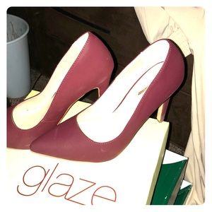 Maroon high heels